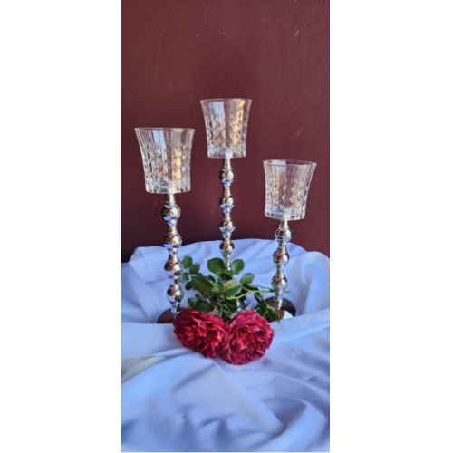 Glass Candle Holders Set